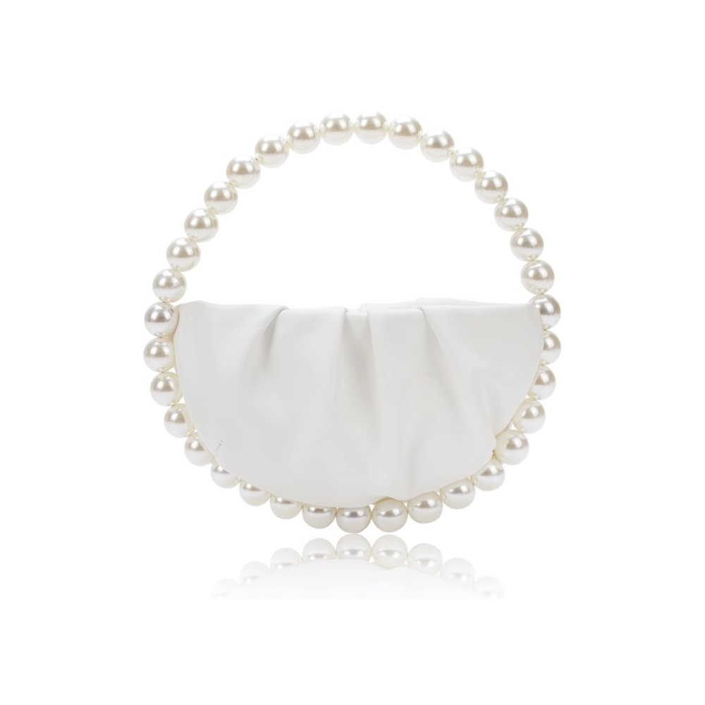 Pearl Soft Face Pleated Handbag Evening Bag